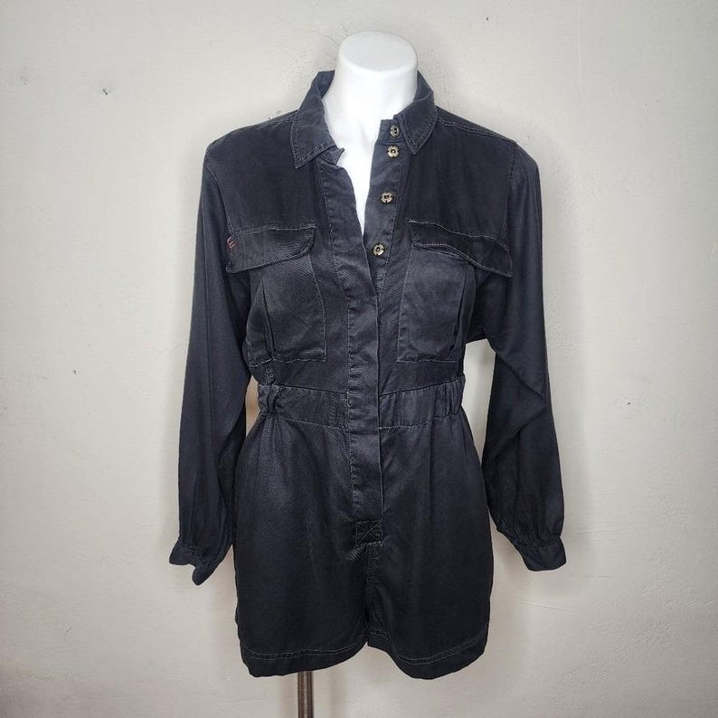 BDG Urban Outfitters Atticus Long Sleeve Coverall Romper Black Size Medium image 5