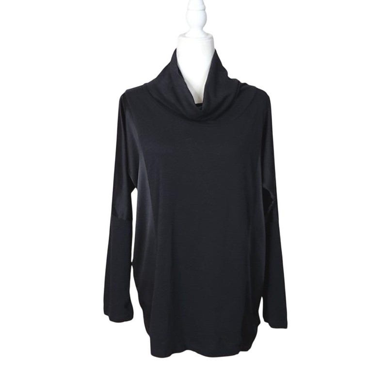 Pete & Greta by Johnny Was Cotton Long Sleeve Cowl Neck Tunic Top image 1