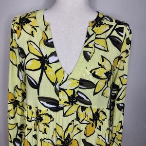 Maeve for Anthropologie Amber Yellow Floral Tiered Tunic Dress Sz Small zdjęcie 3