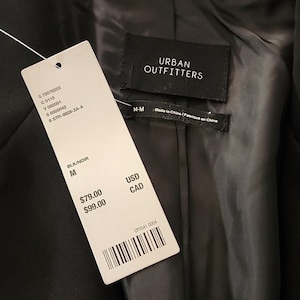 NWT Urban Outfitters Jules Suiting Blazer Black Size Medium image 12