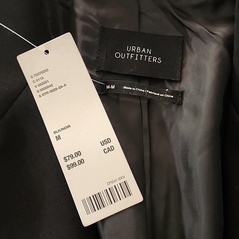 NWT Urban Outfitters Jules Suiting Blazer Black Size Medium image 12
