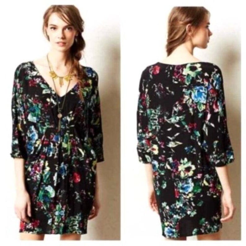 Maeve + Anthropologie Petal Palatte Floral Dress Size Small Bild 1
