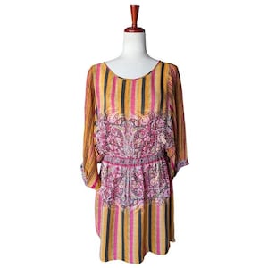 Tanvi Kedia for Anthropologie Sunpass Striped Blouson Dress Size Medium image 1