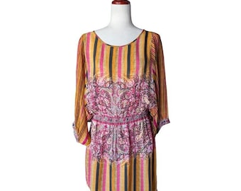 Robe blouson rayée Kedia for Anthropologie Sunpass de Tanvi, taille moyenne