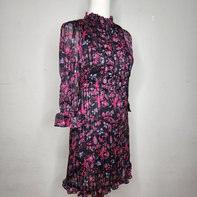 Urban Outfitters Maisy Mock Neck Floral Mini Dress Size Medium image 6