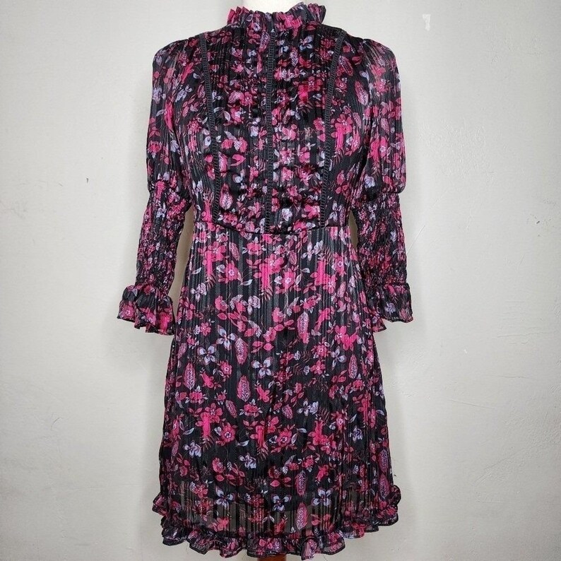 Urban Outfitters Maisy Mock Neck Floral Mini Dress Size Medium image 13
