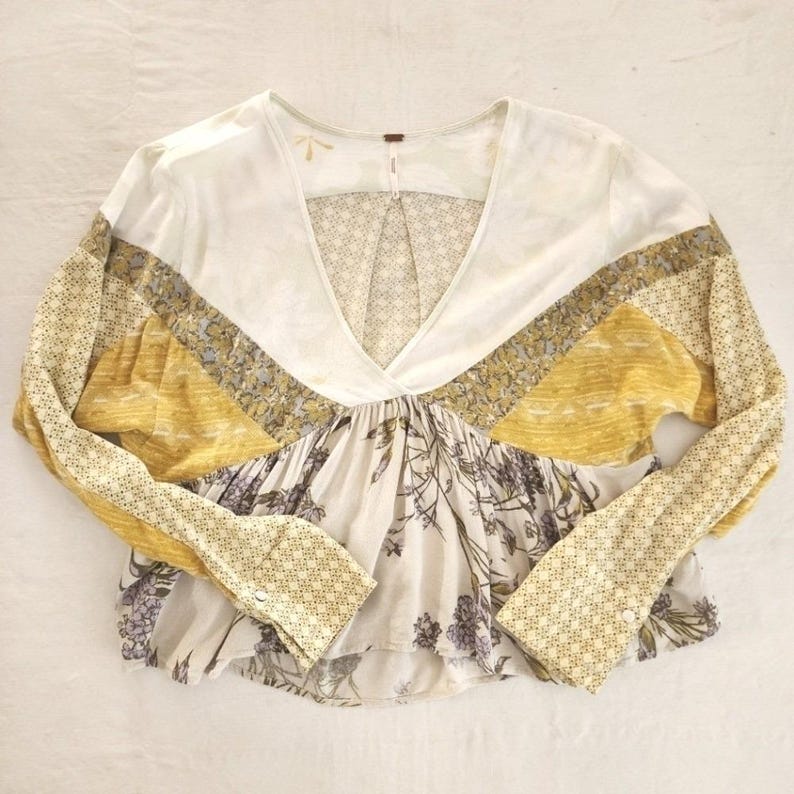 Blusa peplum patchwork Free People Aloha State Of Mind, talla pequeña imagen 6