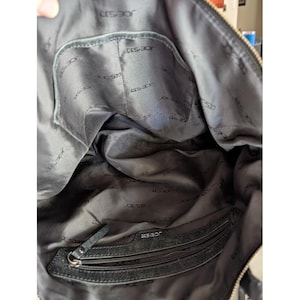 Joe's Jeans Black Leather Tote Bag Tassel Expandable Shoulder Bag Distressed Bild 5