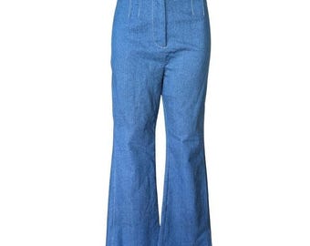 Jason Wu Womens Blue High Rise Wide Leg Denim Trousers Side Slit Jeans Size 8