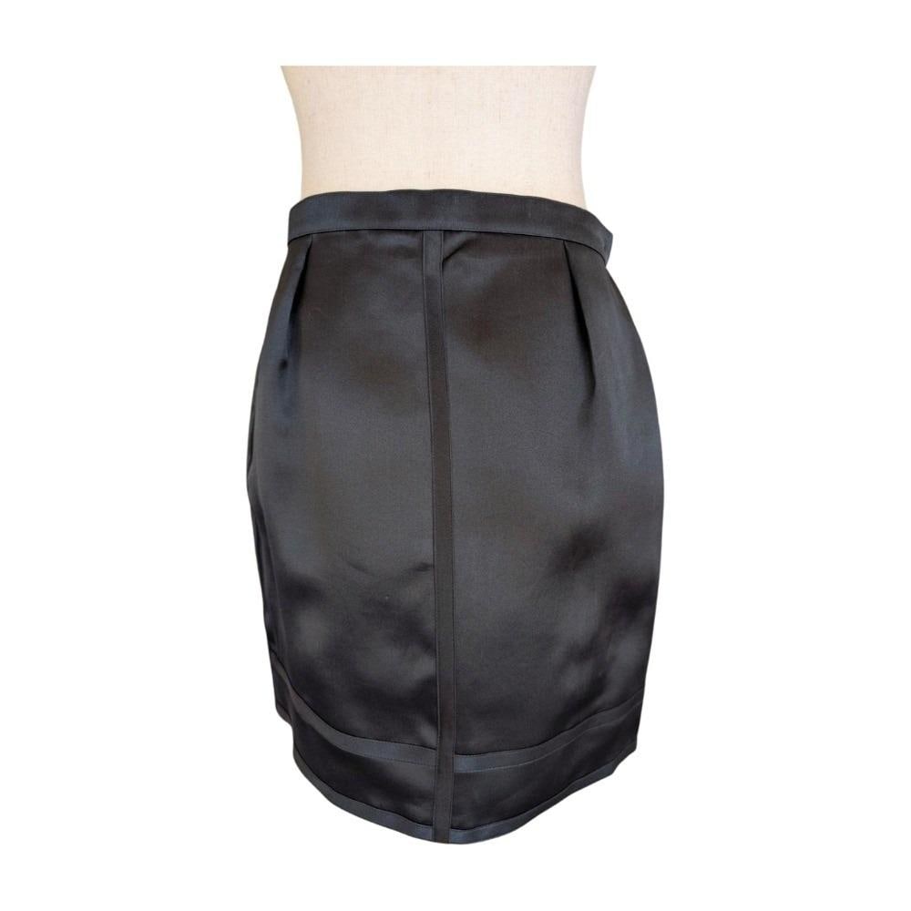 VTG? Thierry Mugler Structured Black Silk Mini Skirt Size 40/US8
