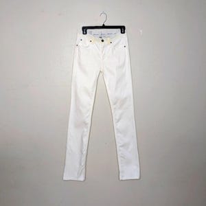 Rare Lanvin Acne Collab Ribbon Waist White Straight Leg Jeans Size 27 image 1