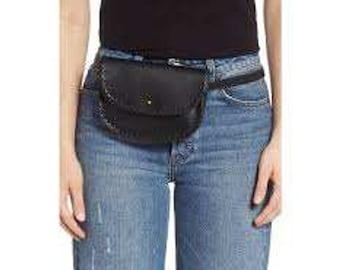 Madewell Black Leather Whipstitch Belt Bag Adjustable Waist Pack Fanny Pack