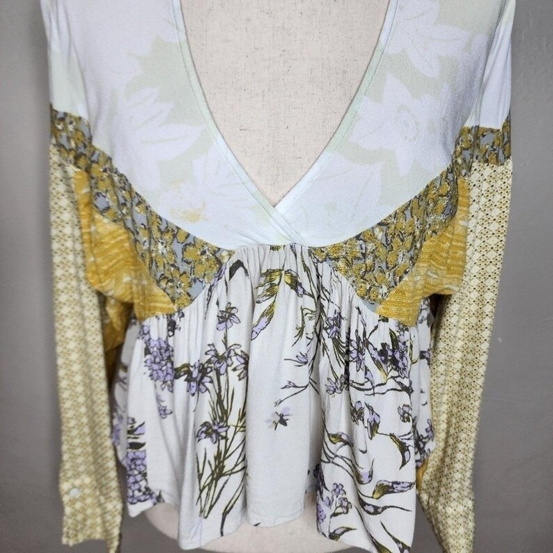 Blusa peplum patchwork Free People Aloha State Of Mind, talla pequeña imagen 5
