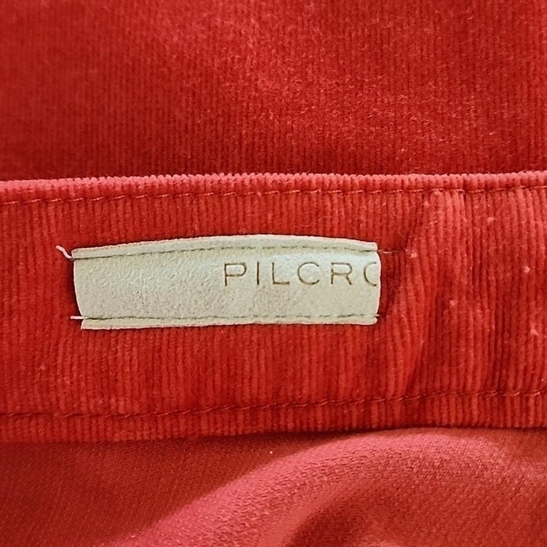 Pantalones ajustados de pana roja de talle alto Pilcro Anthropologie, talla 31, nuevos con etiquetas. imagen 11