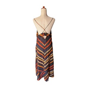 Vestido lencero midi con espalda cruzada y estampado de espiga a rayas Runi de Anthropologie, talla XL imagen 8