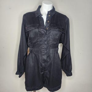 BDG Urban Outfitters Atticus Long Sleeve Coverall Romper Black Size Medium image 1