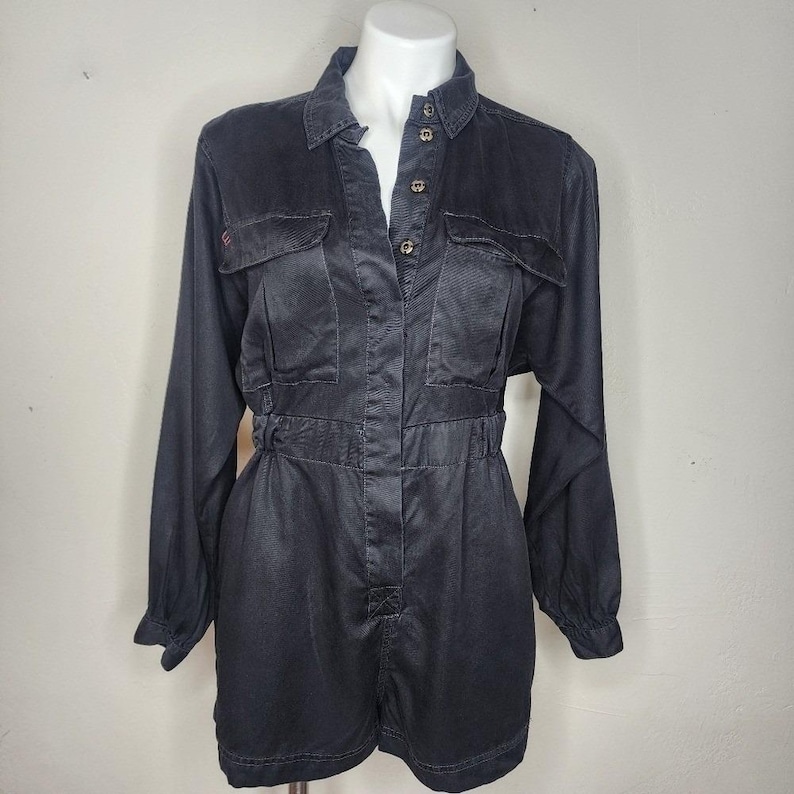 BDG Urban Outfitters Atticus Long Sleeve Coverall Romper Black Size Medium image 1