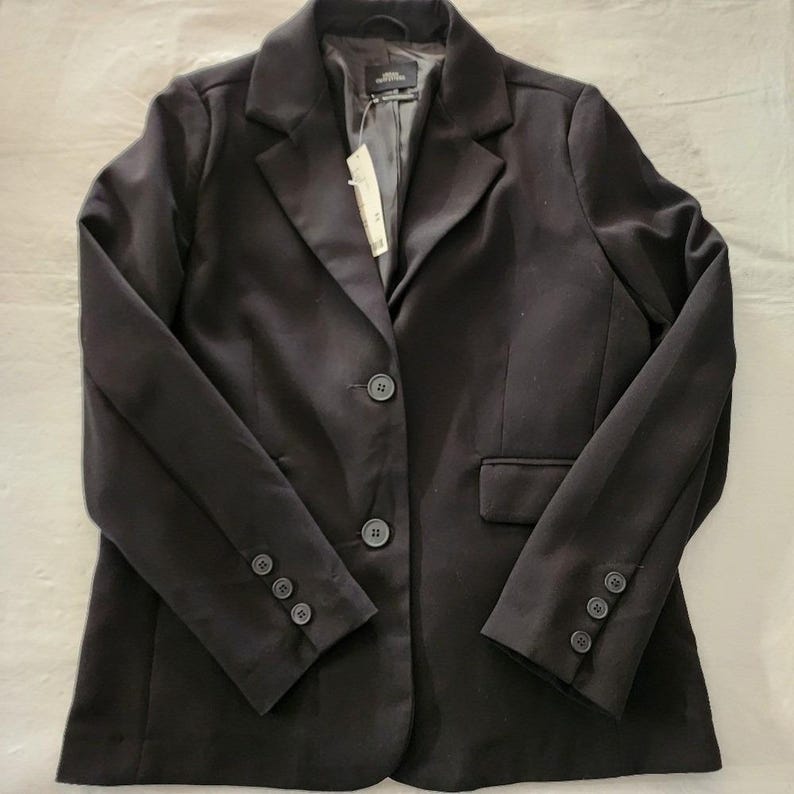 NWT Urban Outfitters Jules Suiting Blazer Black Size Medium image 15