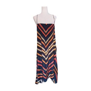 Vestido lencero midi con espalda cruzada y estampado de espiga a rayas Runi de Anthropologie, talla XL imagen 4