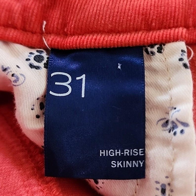 Pantalones ajustados de pana roja de talle alto Pilcro Anthropologie, talla 31, nuevos con etiquetas. imagen 13