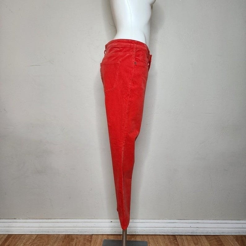 Pantalones ajustados de pana roja de talle alto Pilcro Anthropologie, talla 31, nuevos con etiquetas. imagen 6
