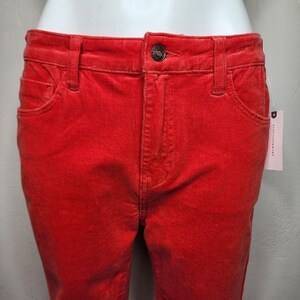 Pantalones ajustados de pana roja de talle alto Pilcro Anthropologie, talla 31, nuevos con etiquetas. imagen 9