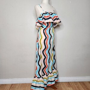 Farm Rio for Anthropologie Sleeveless Ruffle Maxi Dress Size XS afbeelding 3