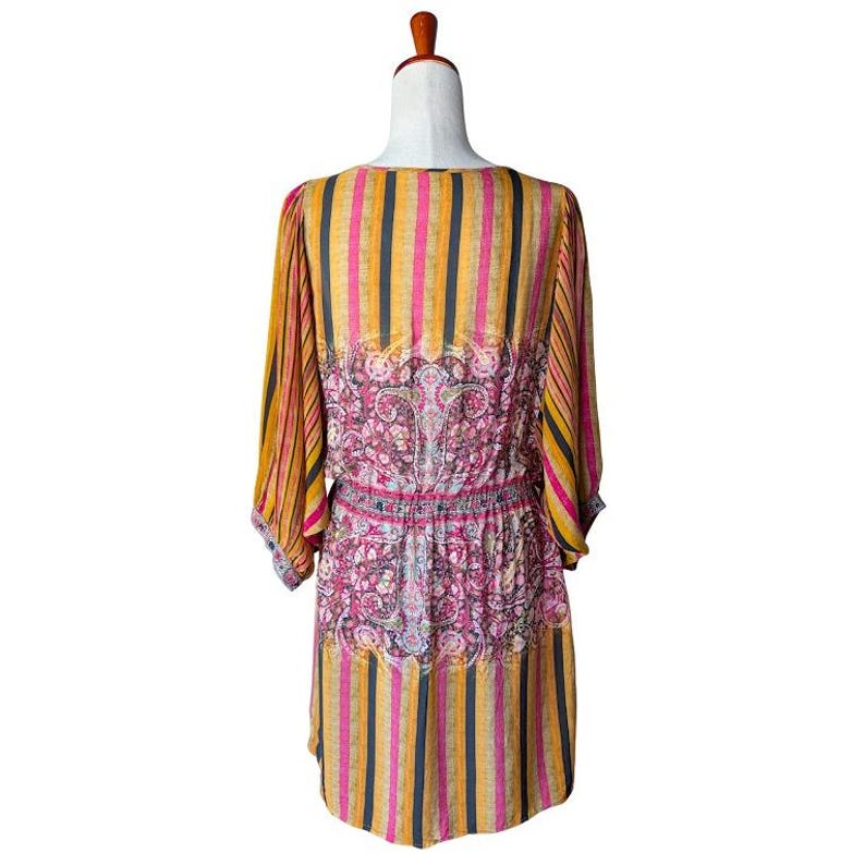 Tanvi Kedia for Anthropologie Sunpass Striped Blouson Dress Size Medium image 5