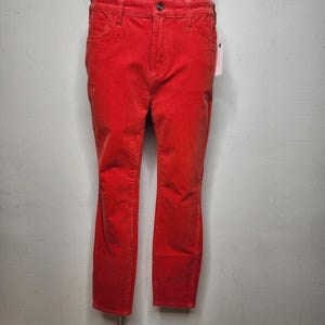 Pantalones ajustados de pana roja de talle alto Pilcro Anthropologie, talla 31, nuevos con etiquetas. imagen 1