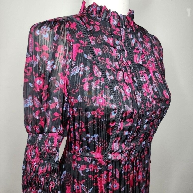 Urban Outfitters Maisy Mock Neck Floral Mini Dress Size Medium image 4