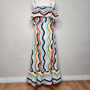 Farm Rio for Anthropologie Sleeveless Ruffle Maxi Dress Size XS afbeelding 5