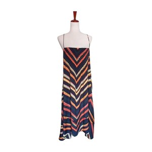 Vestido lencero midi con espalda cruzada y estampado de espiga a rayas Runi de Anthropologie, talla XL imagen 3