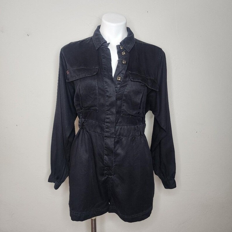 BDG Urban Outfitters Atticus Long Sleeve Coverall Romper Black Size Medium image 6