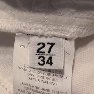 Rare Lanvin Acne Collab Ribbon Waist White Straight Leg Jeans Size 27 image 8