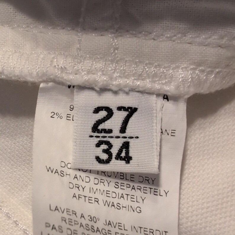 Rare Lanvin Acne Collab Ribbon Waist White Straight Leg Jeans Size 27 image 8