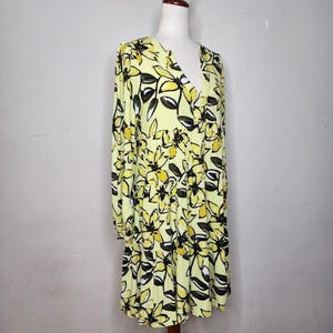 Maeve for Anthropologie Amber Yellow Floral Tiered Tunic Dress Sz Small zdjęcie 5