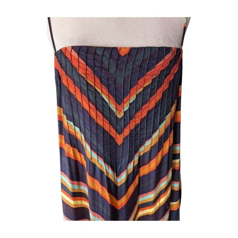 Vestido lencero midi con espalda cruzada y estampado de espiga a rayas Runi de Anthropologie, talla XL imagen 5
