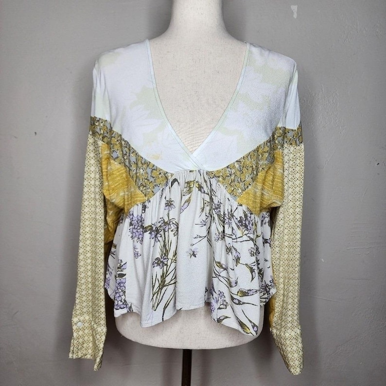 Blusa peplum patchwork Free People Aloha State Of Mind, talla pequeña imagen 1