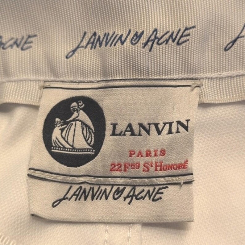Rare Lanvin Acne Collab Ribbon Waist White Straight Leg Jeans Size 27 image 7