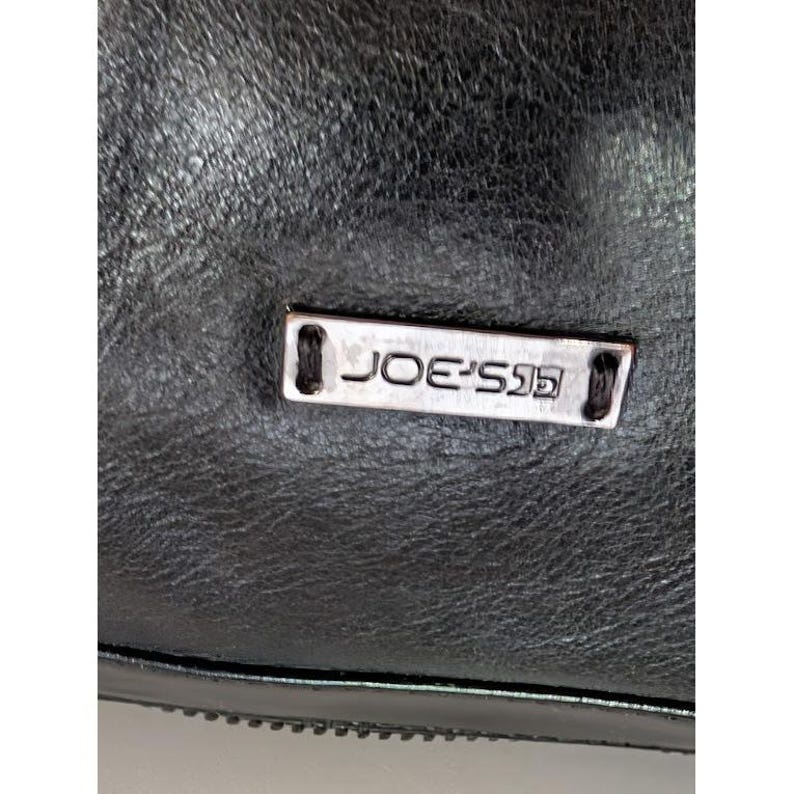 Joe's Jeans Black Leather Tote Bag Tassel Expandable Shoulder Bag Distressed Bild 9