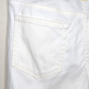 Rare Lanvin Acne Collab Ribbon Waist White Straight Leg Jeans Size 27 image 4