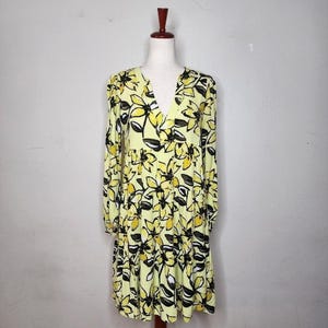 Maeve for Anthropologie Amber Yellow Floral Tiered Tunic Dress Sz Small zdjęcie 1