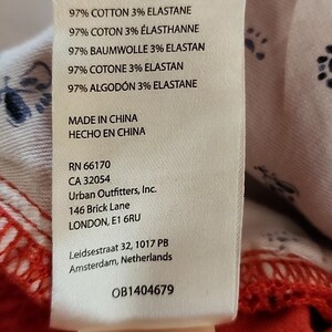 Pantalones ajustados de pana roja de talle alto Pilcro Anthropologie, talla 31, nuevos con etiquetas. imagen 14