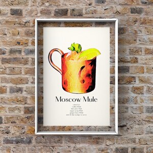Moscow Mule Poster Instant Download | Cocktail Print | Moscow Mule Recipe Poster | Printable Wall Art