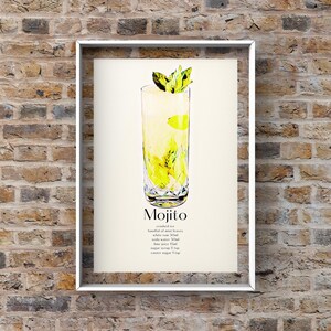Mojito Poster Instant Download | Cocktail Print | Mojito Recipe Poster | Printable Wall Art