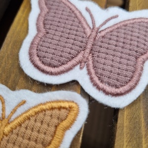 Patch/Applikation/Aufnäher/Bügelbild Schmetterling, Frühling beige, creme, karamell, mauve Bild 6