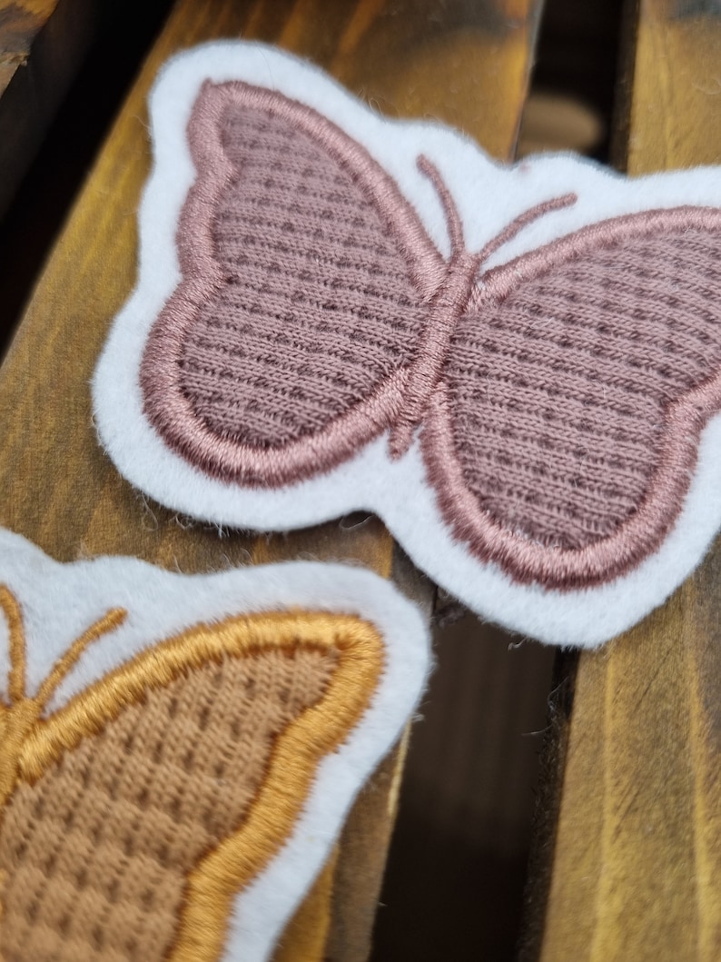 Patch/Applikation/Aufnäher/Bügelbild Schmetterling, Frühling beige, creme, karamell, mauve Bild 6