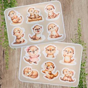 Sticker/Stickerbogen/Aufkleber - Otter, Wasser, Wassertier