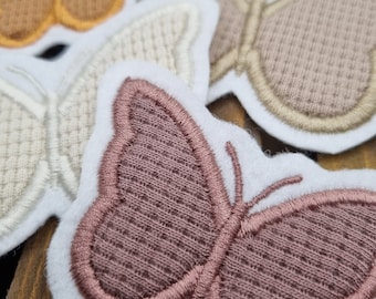 Patch/application/sew-on/iron-on image - butterfly, spring - beige, cream, caramel, mauve