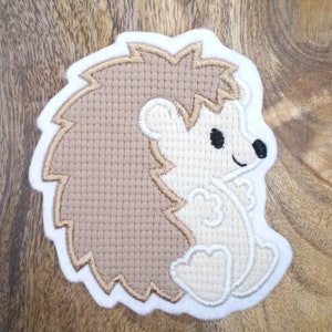 Patch/Applikation/Aufnäher/Bügelbild - Igel - beige, creme, natur